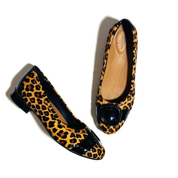 Clarks Shoes - Clarks Cheetah Print Heels – Buckle Low Heel Comfort Shoes